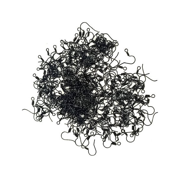 Lot de 100 crochets de boucles d'oreilles noir - Photo n°1