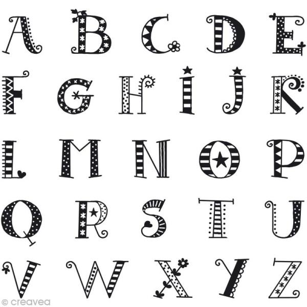 Tampons clear Alphabet festif majuscules - Set de 26 Tampons - Photo n°2