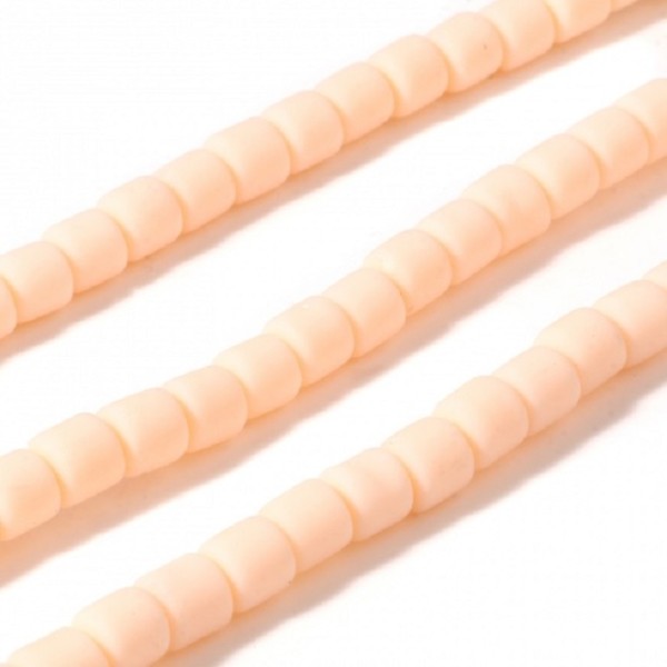 Perles pâte polymère tube 7 x 6 mm pêche x 21 - Photo n°1
