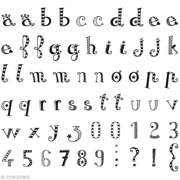 Tampons clear Alphabet festif minuscules - Set de 63 Tampons - Photo n°2