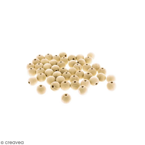 Perles rondes en bois - 16 mm - 50 pcs - Photo n°1