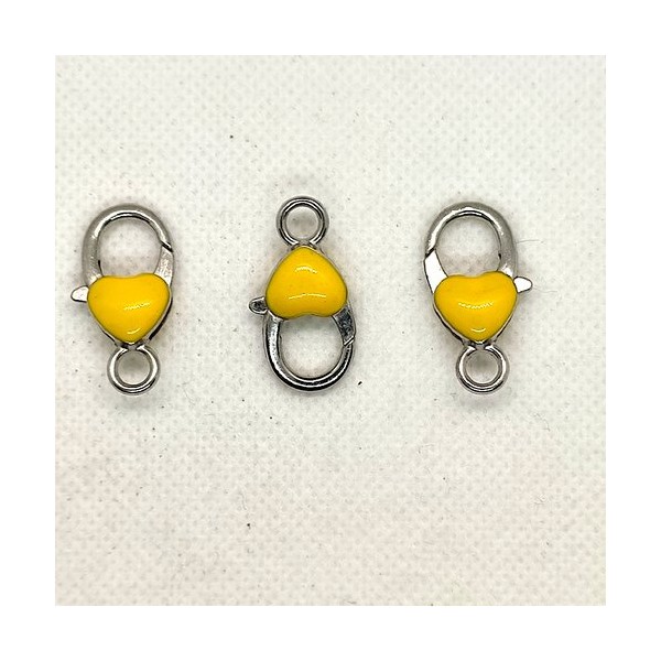 3 Fermoirs - mousqueton en métal argenté et jaune - 14x27mm - Photo n°1