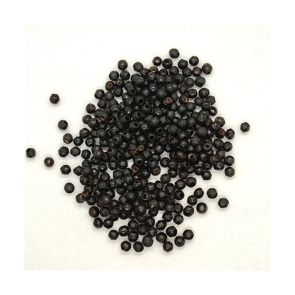 280 Perles en bois marron noir - 5mm - Photo n°1