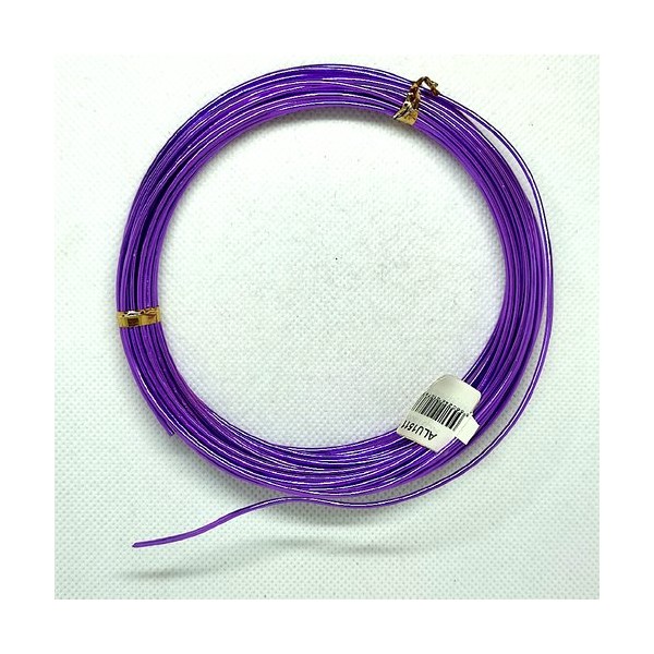 Fil d'aluminium 1511 - violet - 1,5mm x 20m - Photo n°1
