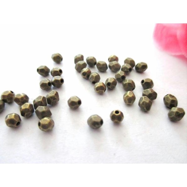 Lot de 50 Perles métal ovale bronze - Photo n°1