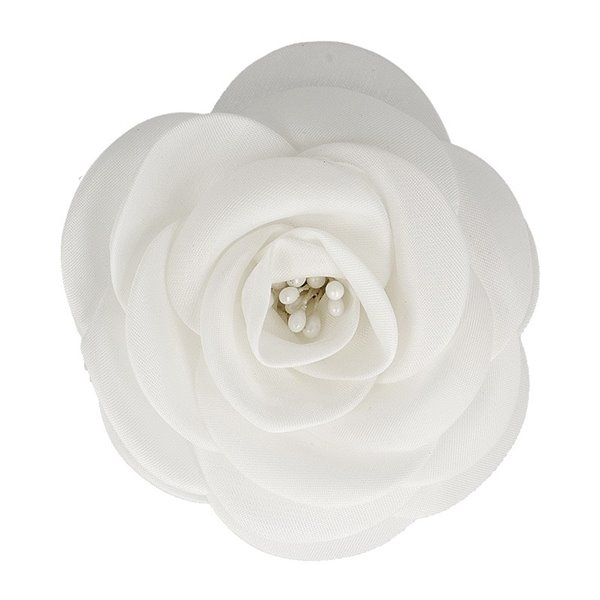 Broche fleur pistils blanc 8cm - Photo n°1