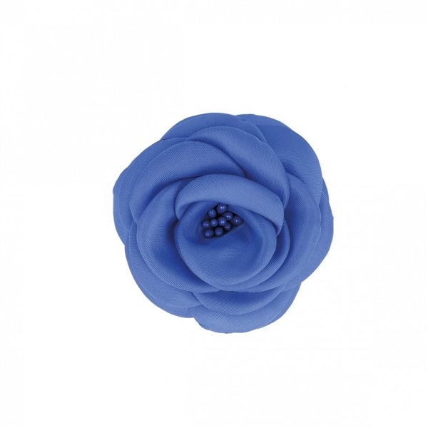 Broche fleur pistils bleu 8cm - Photo n°1