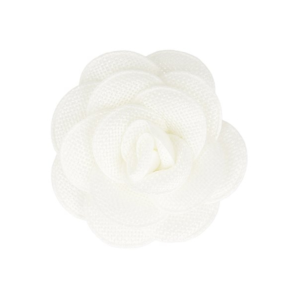 Fleur tissée blanc 7cm - Photo n°1