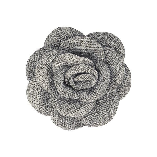 Fleur tissée gris cendre 7cm - Photo n°1