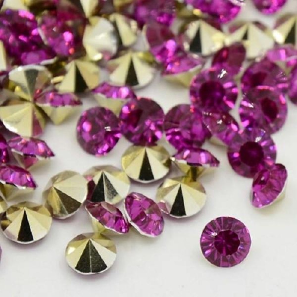 Lot de 30 perles strass violet - Photo n°1