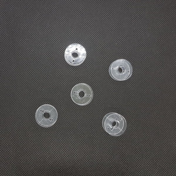 5 Bobines Canette Plastique Transparentes 20x11 Axe 6,3 mm pour Machine à coudre CAN1 - Photo n°2