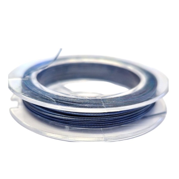 Accessoires création fil câblé 0.45 mm en bobine de 10 mètres Bleu givré - Photo n°1