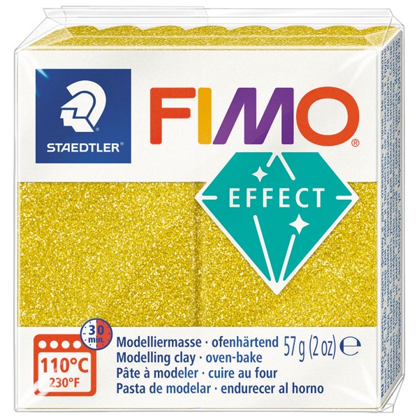 Pâte Fimo Effect Paillettes - Doré 112 - 57 g - Photo n°1