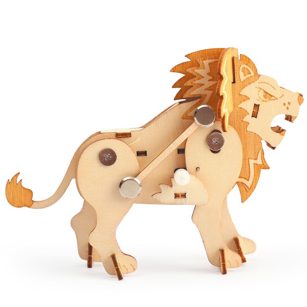Maquette 3D Mécanique en bois - Lion - Photo n°2