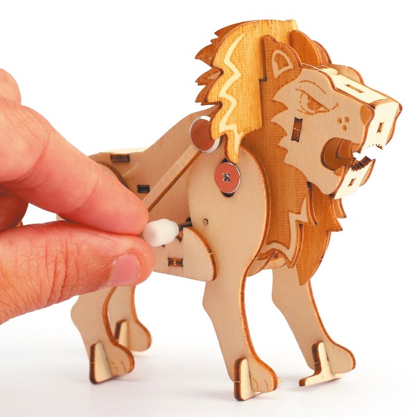 Maquette 3D Mécanique en bois - Lion - Photo n°3