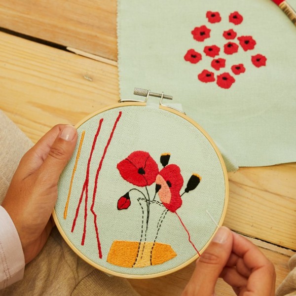 Kit DIY Broderie Mindful Making - Champ de Coquelicots - 2 pcs - Photo n°5