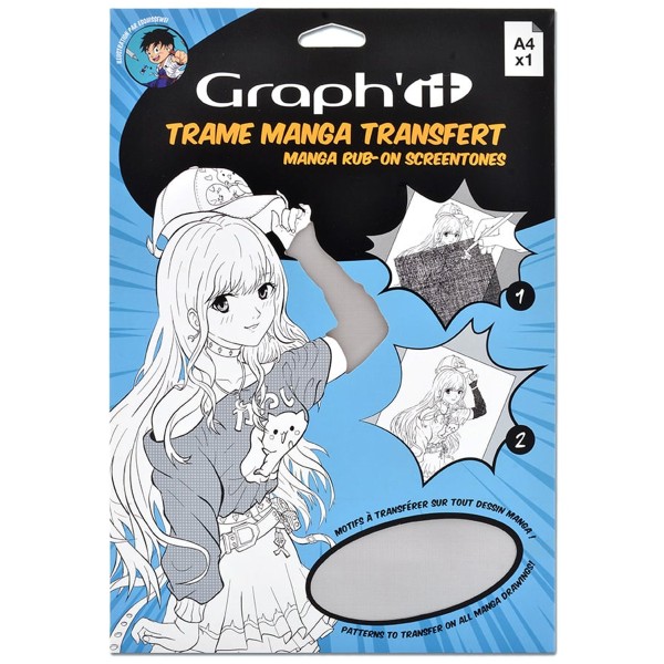 Motif de transfert Manga - Ombres Claires - A4 - Photo n°1