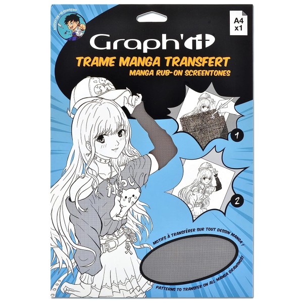 Motif de transfert Manga - Ombres Foncées - A4 - Photo n°1