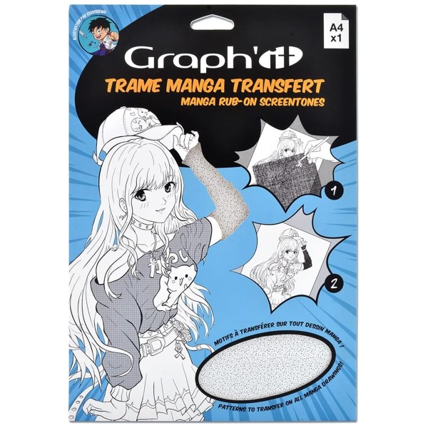 Motif de transfert Manga - Points aléatoires - A4 - Photo n°1