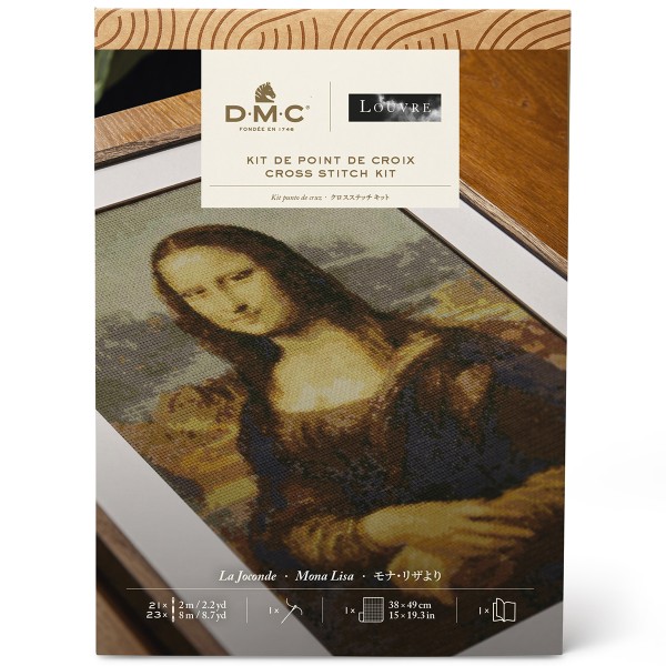 Kit DIY Broderie Point de Croix - Le Louvre Mona Lisa - Photo n°1