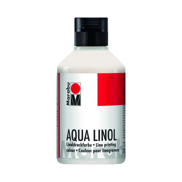 MARABU - Couleur pour linogravure Aqua, 250 ml - Blanc - Photo n°1