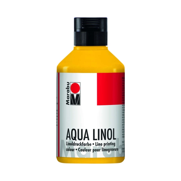 MARABU - Couleur pour linogravure Aqua, 250 ml - Jaune moyen - Photo n°1