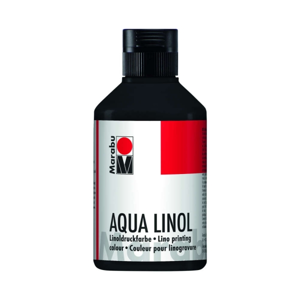 MARABU - Couleur pour linogravure Aqua, 250 ml - Noir - Photo n°1