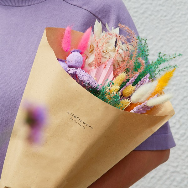 Bouquet de Fleurs séchées - Pastel - Moyen modèle  - 55 cm - Photo n°2