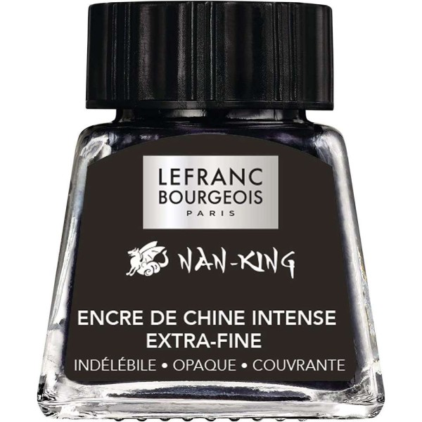 LEFRANC BOURGEOIS - Encre de Chine Nan-King, 14 ml - Noir - Photo n°1