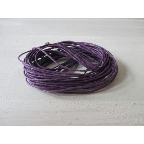 Lot de 5 m de coton ciré 1 mm violet - Photo n°1