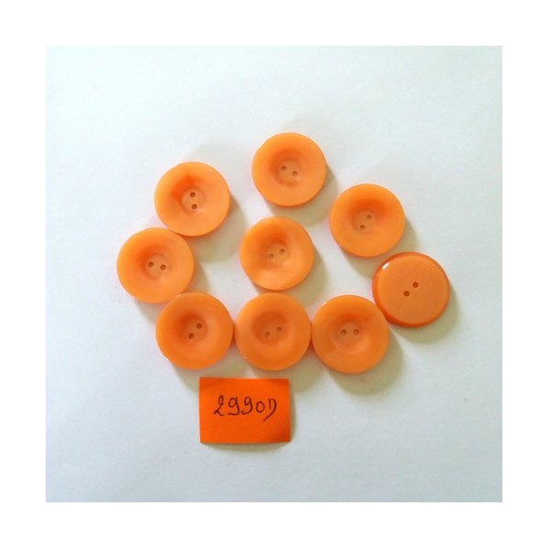 6 Boutons en résine orange - vintage - 21mm - 2990D - Photo n°1