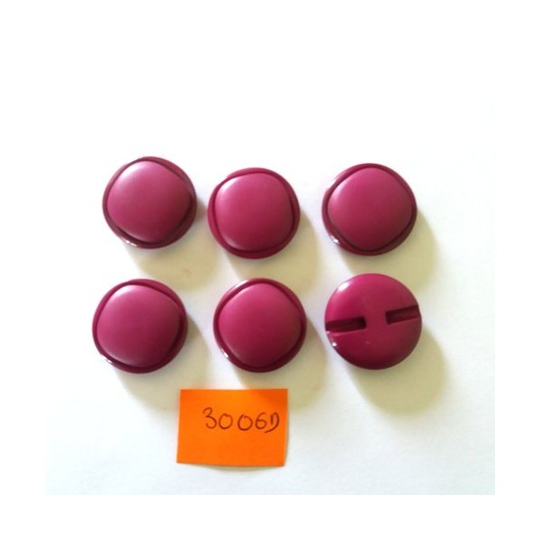 6 Boutons en résine violet - vintage - 22mm - 3006D - Photo n°1