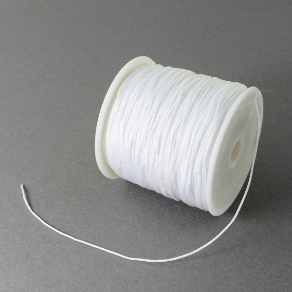 Lot de 5 m de fil nylon 1 mm blanc - Photo n°1