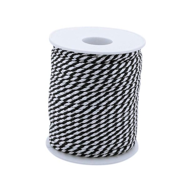 Lot de 1 m de fil nylon polyester noir et blanc - Photo n°1