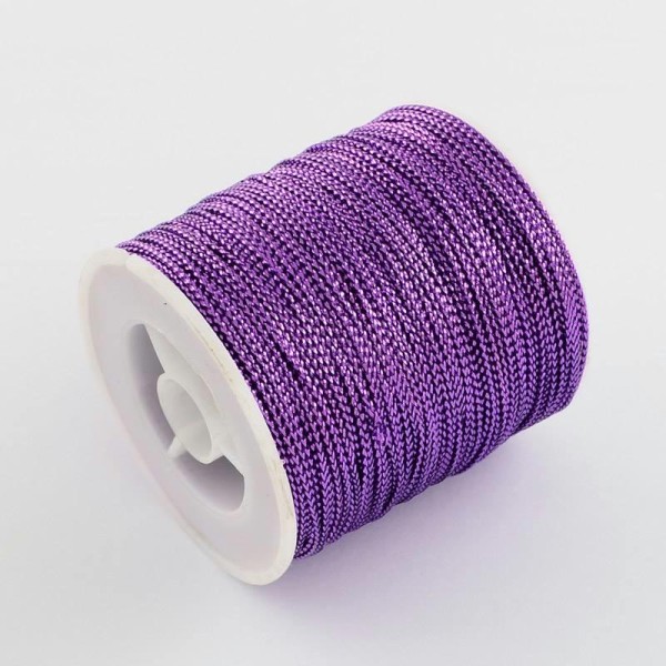 Lot de 5 m de fil métallique tressé violet - Photo n°1
