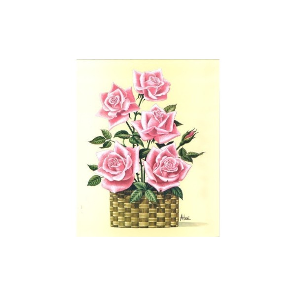 Image 3D - f29 - 24x30 - panier de roses - Photo n°1