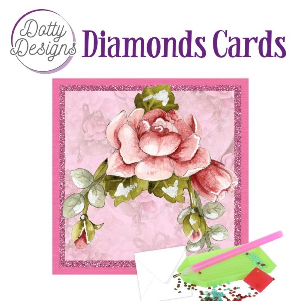 Carte Broderie Diamant - Roses rouges - DDDC1101 - Photo n°1