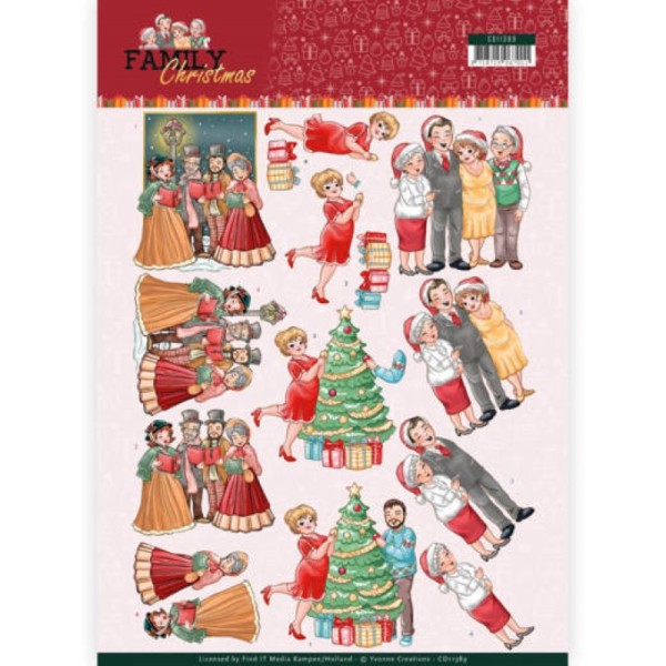 Carte 3D à découper - CD11389 - Family Christmas - Noël en famille - Photo n°1