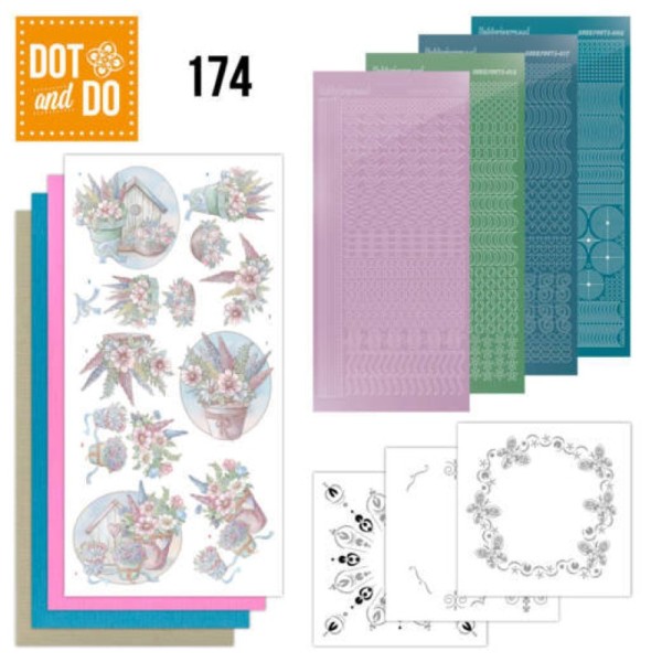Dot and do 174 - kit Carte 3D - Fleurs en pastel - Photo n°1