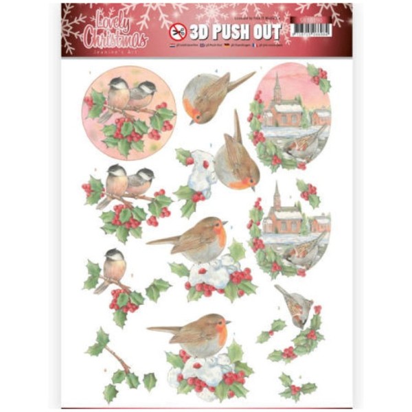 Carte 3D prédéc. - SB10390 - Lovely Christmas - Oiseaux de Noël - Photo n°1