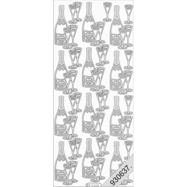 Stickers - 1068 - Champagne - argent - Photo n°1