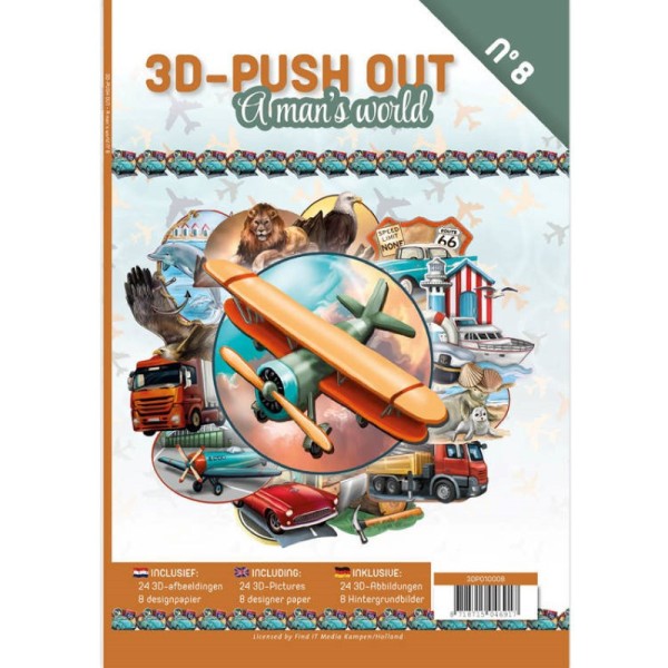Carte 3D livre A4 prédécoupé N°8 - Un monde d'hommes 24 images + papiers - Photo n°1