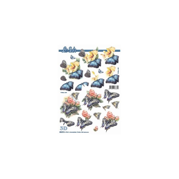 Carte 3D prédéc. - papillons fleurs - 680076 - Photo n°1