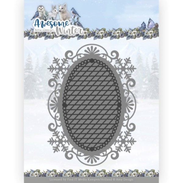 Die - ADD10253 - Awesome Winter - Ovale dentelle et flocons - Photo n°1