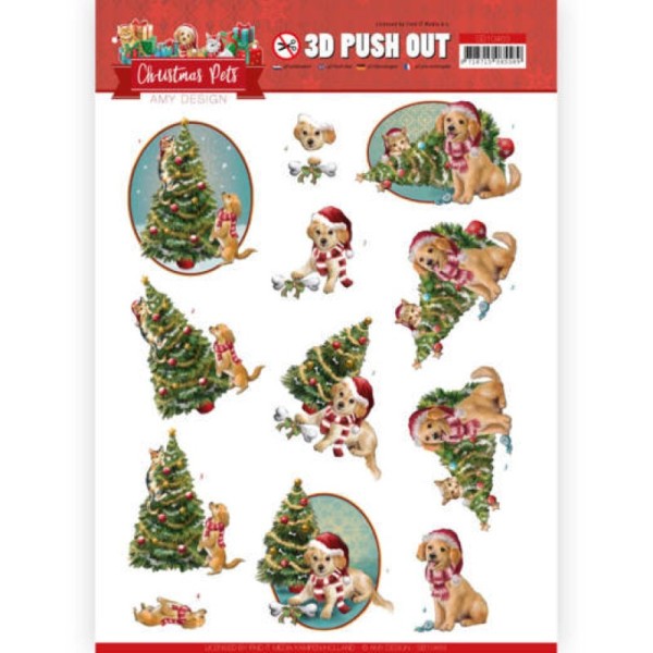 Carte 3D prédéc. - SB10463 - Christmas Pets - Arbre de Noël - Photo n°1