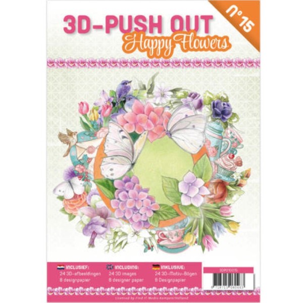 Carte 3D livre A4 prédécoupé N°15 - Fleurs et papillons 24 images + papiers - Photo n°1