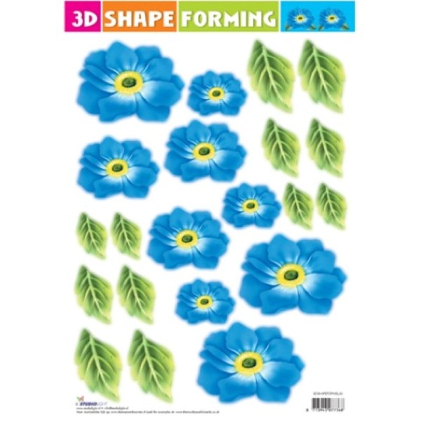 3D Shape forming prédécoupé - Fleurs bleues - Photo n°1