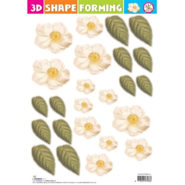 3D Shape forming prédécoupé - Fleurs blanches - Photo n°1