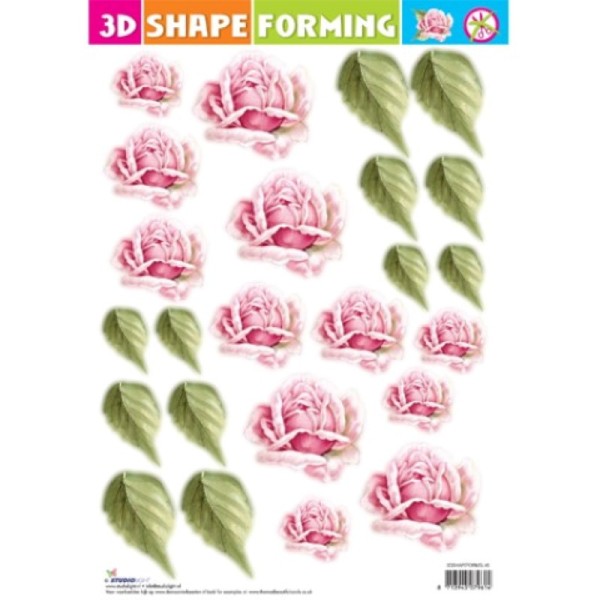 3D Shape forming prédécoupé - Roses roses - Photo n°1
