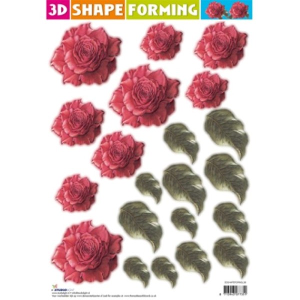 3D Shape forming prédécoupé - Rose rouge - Photo n°1